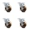 Service Caster 4 Inch High Temp Phenolic Wheel Swivel Top Plate Caster Set with Brake SCC SCC-20S414-PHRHT-TLB-4 - alternate 1